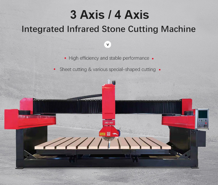 3 Axis / 4 Axis Integrated Infrared Stone Cutting Machine